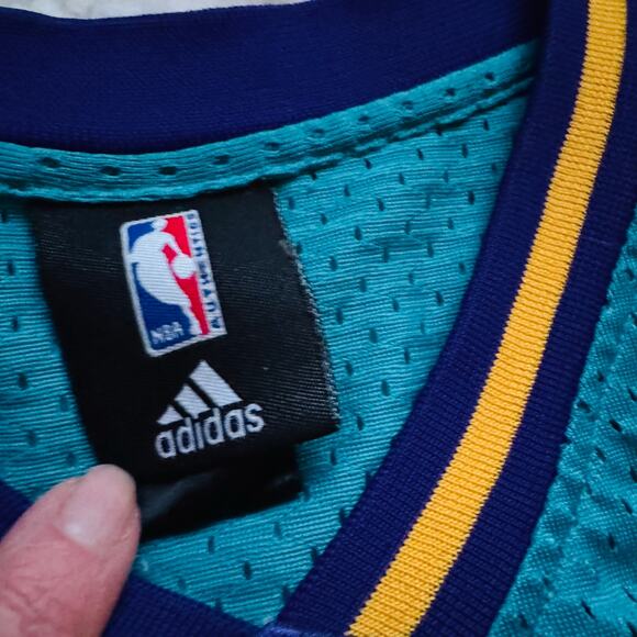 NBA New Orleans Hornets Chris Paul 3 Adidas Blue Jersey Length + 2 Mens Medium - Picture 4 of 7